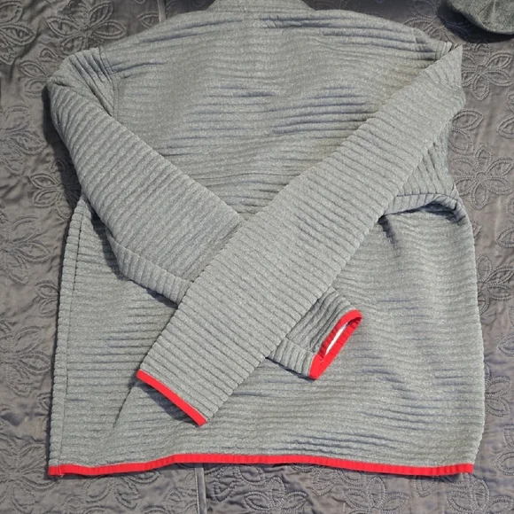 L.L. Bean Striped Gray and Red Shirt - Picture 3 of 3